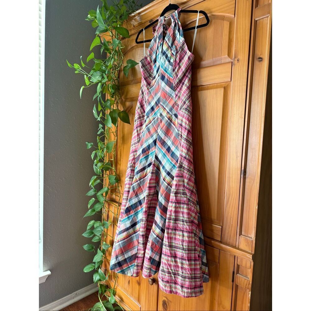 Pilcro Patchwork Halter Midi Dress Anthropologie Cotton Boho Summer XS - Picture 6 of 16